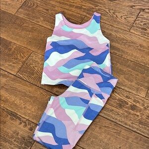 Colorful Wave Pattern Tank and Leggings Set